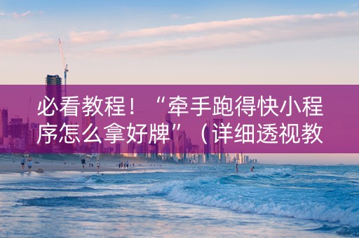 必看教程！“牵手跑得快小程序怎么拿好牌”（详细透视教程）-哔哩哔哩