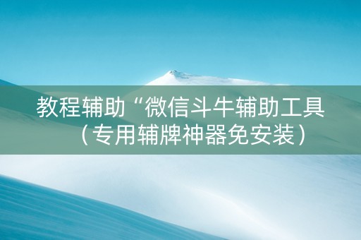 教程辅助“微信斗牛辅助工具（专用辅牌神器免安装）