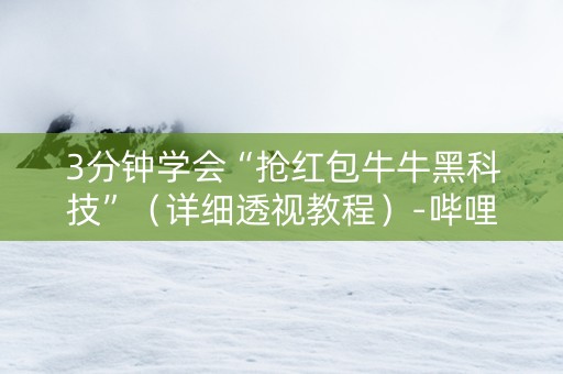 3分钟学会“抢红包牛牛黑科技”（详细透视教程）-哔哩哔哩