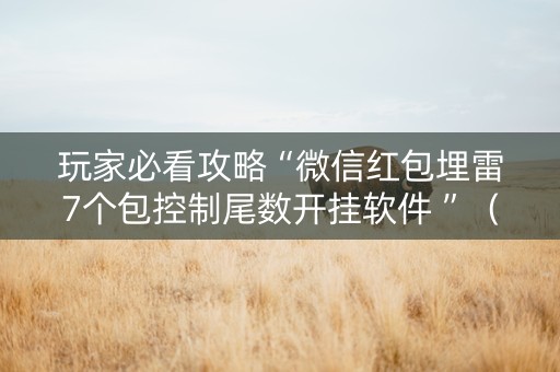 玩家必看攻略“微信红包埋雷7个包控制尾数开挂软件 ”（详细透视教程）-哔哩哔哩