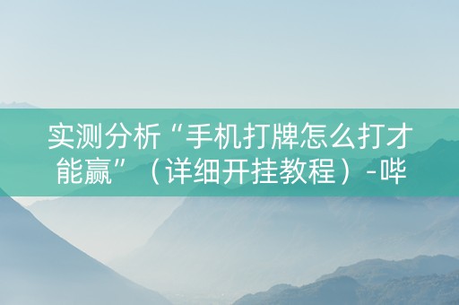 实测分析“手机打牌怎么打才能赢”（详细开挂教程）-哔哩哔哩