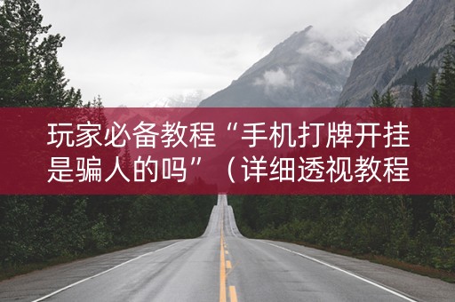 玩家必备教程“手机打牌开挂是骗人的吗”（详细透视教程）-哔哩哔哩