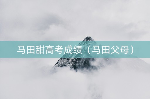 马田甜高考成绩（马田父母）