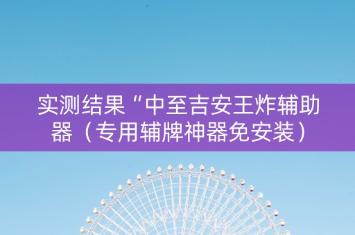 实测结果“中至吉安王炸辅助器（专用辅牌神器免安装）