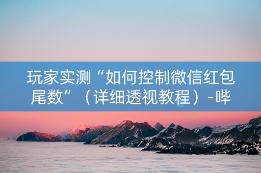 玩家实测“如何控制微信红包尾数”（详细透视教程）-哔哩哔哩