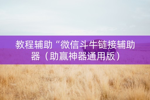 教程辅助“微信斗牛链接辅助器（助赢神器通用版）