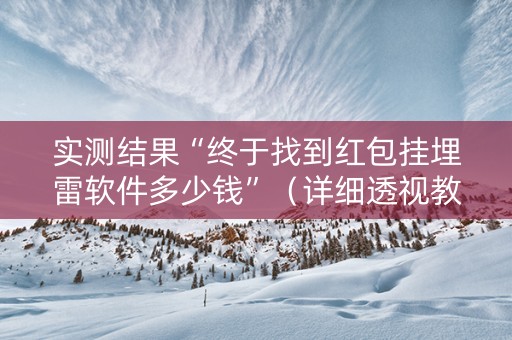 实测结果“终于找到红包挂埋雷软件多少钱”（详细透视教程）-哔哩哔哩