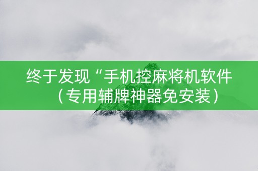 终于发现“手机控麻将机软件（专用辅牌神器免安装）
