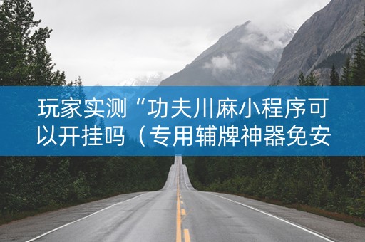 玩家实测“功夫川麻小程序可以开挂吗（专用辅牌神器免安装）