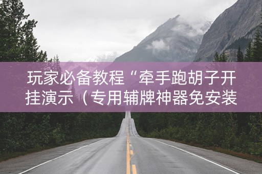 玩家必备教程“牵手跑胡子开挂演示（专用辅牌神器免安装）