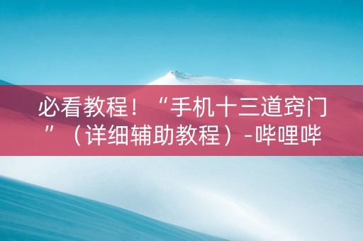 必看教程！“手机十三道窍门”（详细辅助教程）-哔哩哔哩