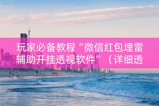 玩家必备教程“微信红包埋雷辅助开挂透视软件”（详细透视教程）-哔哩哔哩