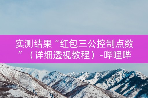 实测结果“红包三公控制点数”（详细透视教程）-哔哩哔哩