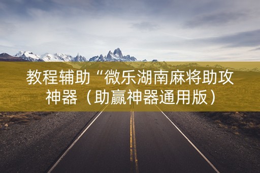 教程辅助“微乐湖南麻将助攻神器（助赢神器通用版）