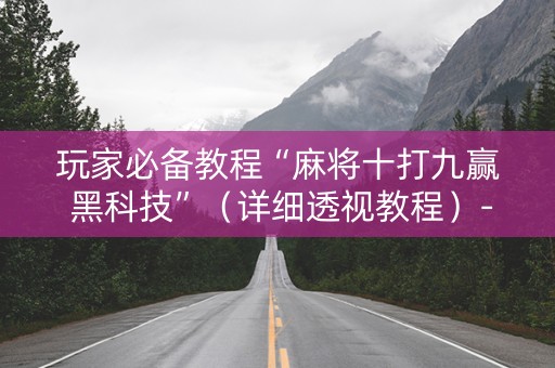 玩家必备教程“麻将十打九赢 黑科技”（详细透视教程）-哔哩哔哩