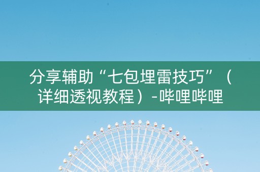 分享辅助“七包埋雷技巧”（详细透视教程）-哔哩哔哩