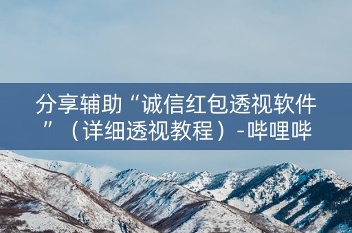 分享辅助“诚信红包透视软件”（详细透视教程）-哔哩哔哩
