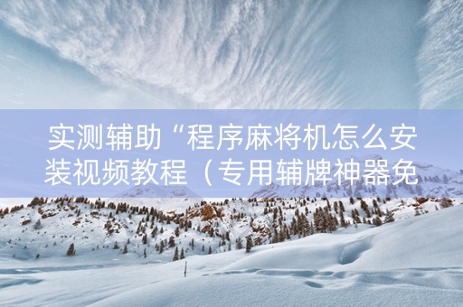 实测辅助“程序麻将机怎么安装视频教程（专用辅牌神器免安装）