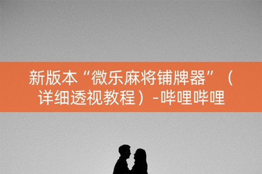 新版本“微乐麻将铺牌器”（详细透视教程）-哔哩哔哩