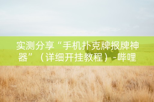 实测分享“手机扑克牌报牌神器”（详细开挂教程）-哔哩哔哩