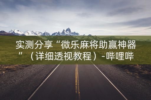实测分享“微乐麻将助赢神器”（详细透视教程）-哔哩哔哩