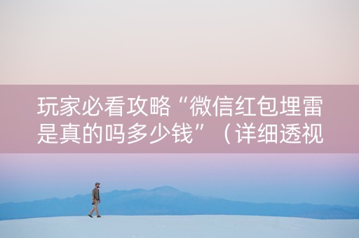 玩家必看攻略“微信红包埋雷是真的吗多少钱”（详细透视教程）-哔哩哔哩