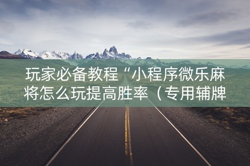 玩家必备教程“小程序微乐麻将怎么玩提高胜率（专用辅牌神器免安装）