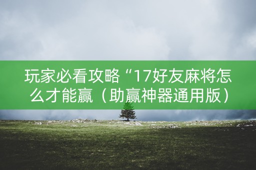 玩家必看攻略“17好友麻将怎么才能赢（助赢神器通用版）