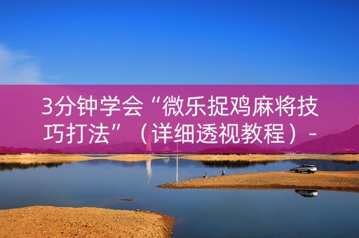 3分钟学会“微乐捉鸡麻将技巧打法”（详细透视教程）-哔哩哔哩