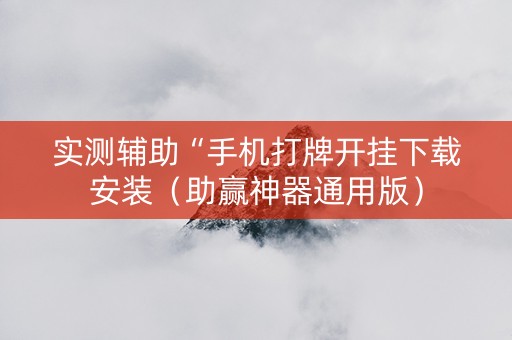实测辅助“手机打牌开挂下载安装（助赢神器通用版）