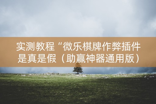 实测教程“微乐棋牌作弊插件是真是假（助赢神器通用版）