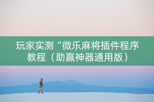 玩家实测“微乐麻将插件程序教程（助赢神器通用版）