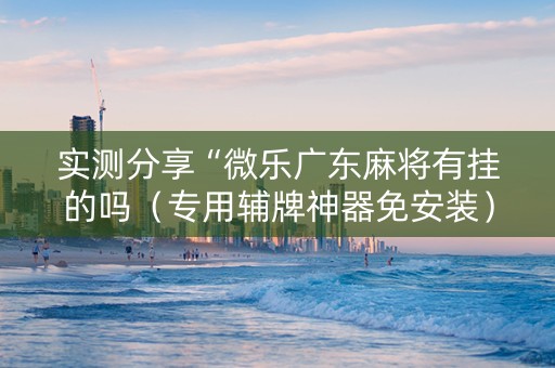 实测分享“微乐广东麻将有挂的吗（专用辅牌神器免安装）