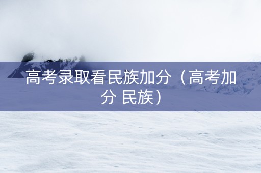 高考录取看民族加分（高考加分 民族）