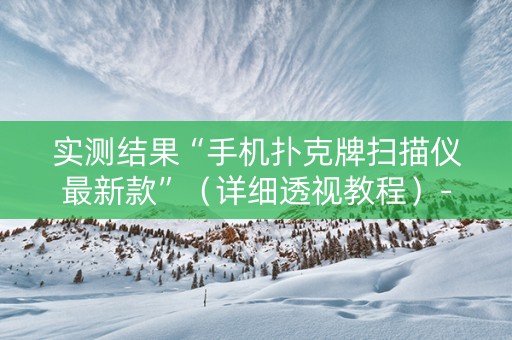 实测结果“手机扑克牌扫描仪最新款”（详细透视教程）-哔哩哔哩