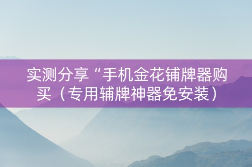 实测分享“手机金花铺牌器购买（专用辅牌神器免安装）