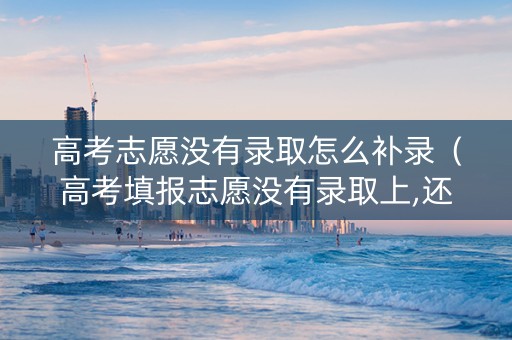 高考志愿没有录取怎么补录（高考填报志愿没有录取上,还有机会吗?）