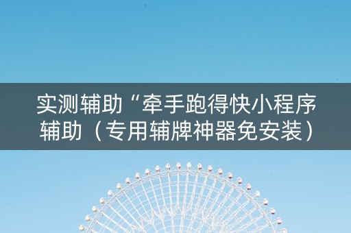 实测辅助“牵手跑得快小程序辅助（专用辅牌神器免安装）