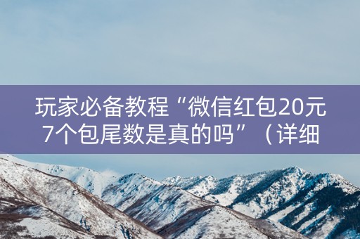 玩家必备教程“微信红包20元7个包尾数是真的吗”（详细透视教程）-哔哩哔哩