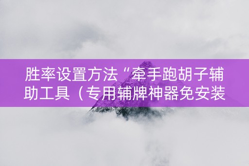 胜率设置方法“牵手跑胡子辅助工具（专用辅牌神器免安装）