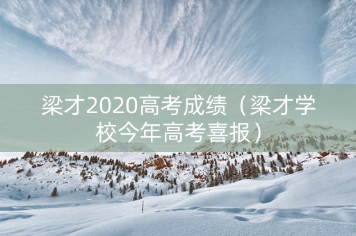 梁才2020高考成绩（梁才学校今年高考喜报）