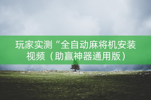 玩家实测“全自动麻将机安装视频（助赢神器通用版）