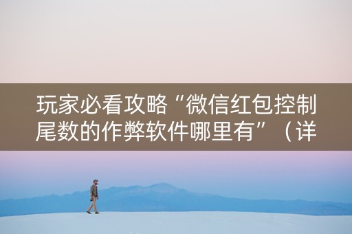 玩家必看攻略“微信红包控制尾数的作弊软件哪里有”（详细透视教程）-哔哩哔哩