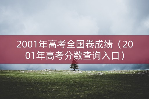 2001年高考全国卷成绩（2001年高考分数查询入口）