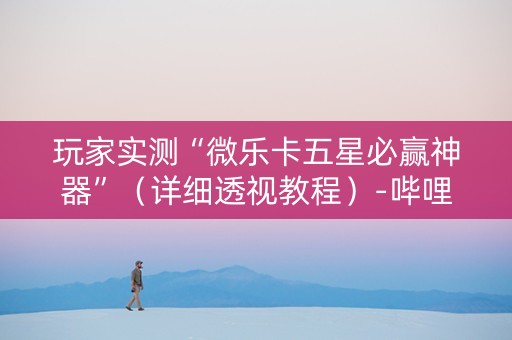 玩家实测“微乐卡五星必赢神器”（详细透视教程）-哔哩哔哩