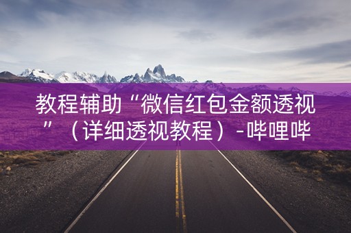 教程辅助“微信红包金额透视”（详细透视教程）-哔哩哔哩