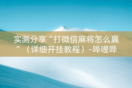 实测分享“打微信麻将怎么赢”（详细开挂教程）-哔哩哔哩