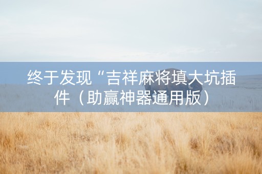 终于发现“吉祥麻将填大坑插件（助赢神器通用版）
