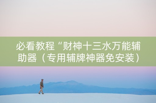 必看教程“财神十三水万能辅助器（专用辅牌神器免安装）