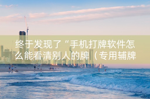 终于发现了“手机打牌软件怎么能看清别人的牌（专用辅牌神器免安装）